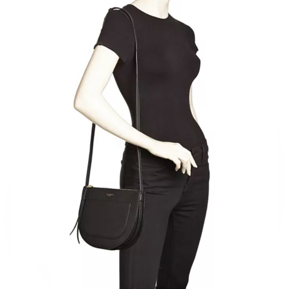 Tory Burch Piper Leather Saddle Bag - Black
